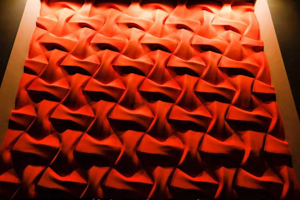RIBBON 3D Wall Art - Polystyrene Wall Panels painted red | DecorMania UK